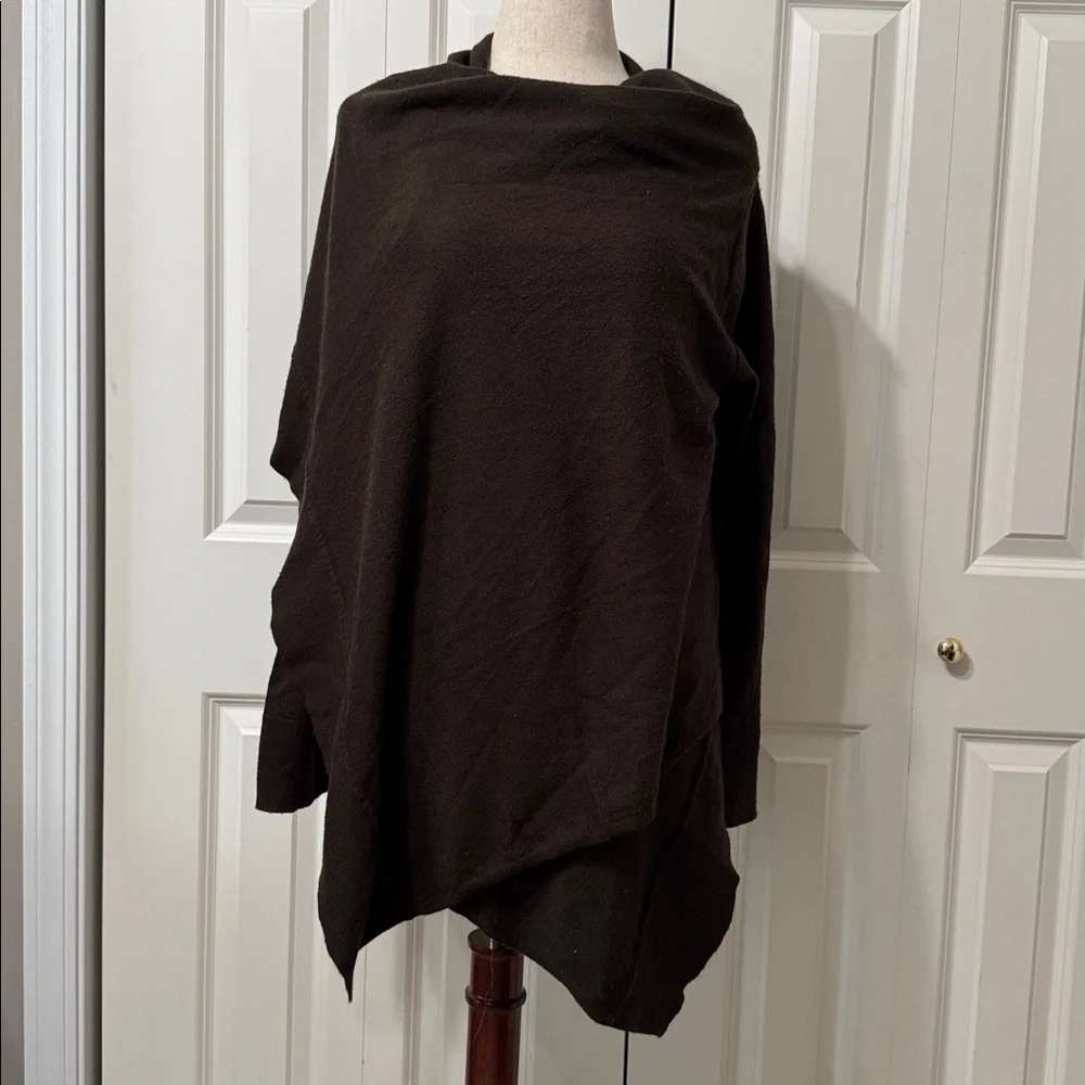 Dark Brown Open Front Wrap/Shawl Cardigan